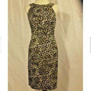 MUSE Cutaway Shoulder Animal Print Cotton Dress